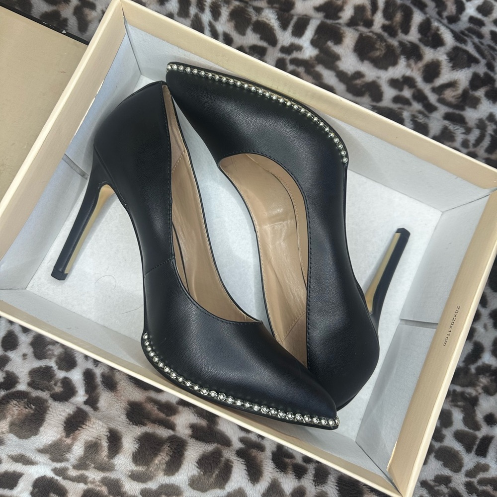 BCBGeneration Black Heels with Silver Studs